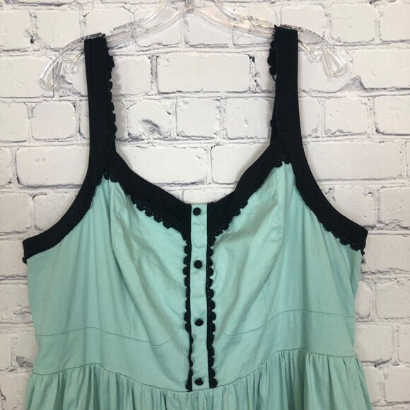 Torrid Disney Little Mermaid Mint Green and Black Dress - Picture 2 of 8